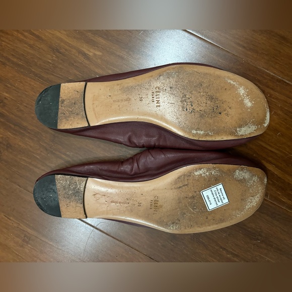 Old Céline burgundy leather bell ballet flats -size 39 - Picture 9 of 9